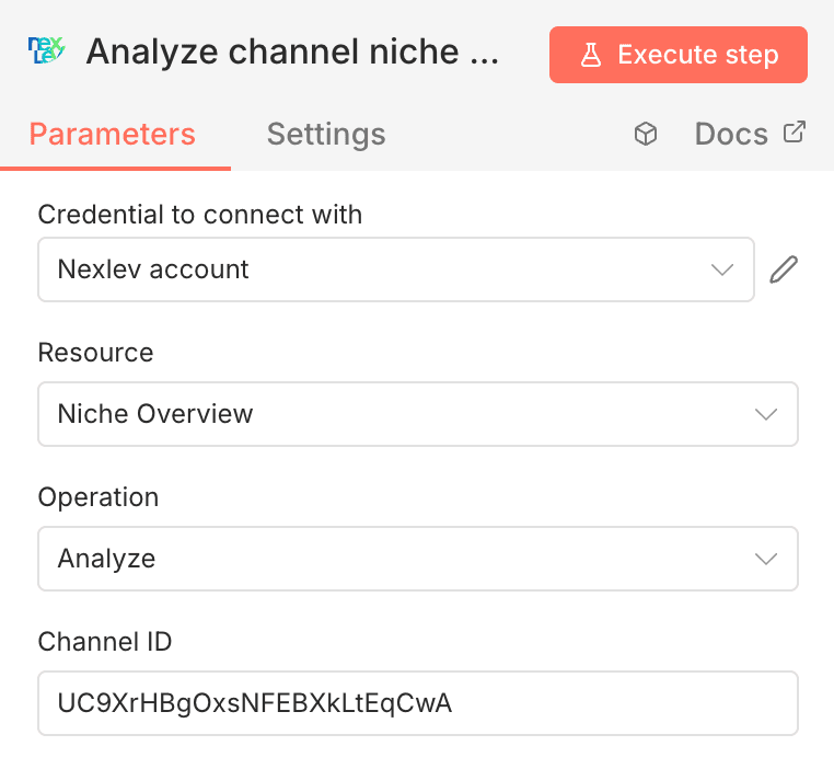 Configure analyze channel niche operation