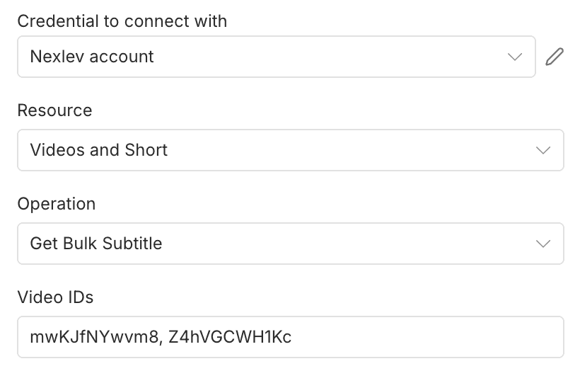 Configure bulk subtitle operation