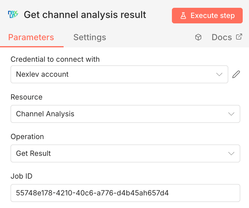 Get channel analysis result